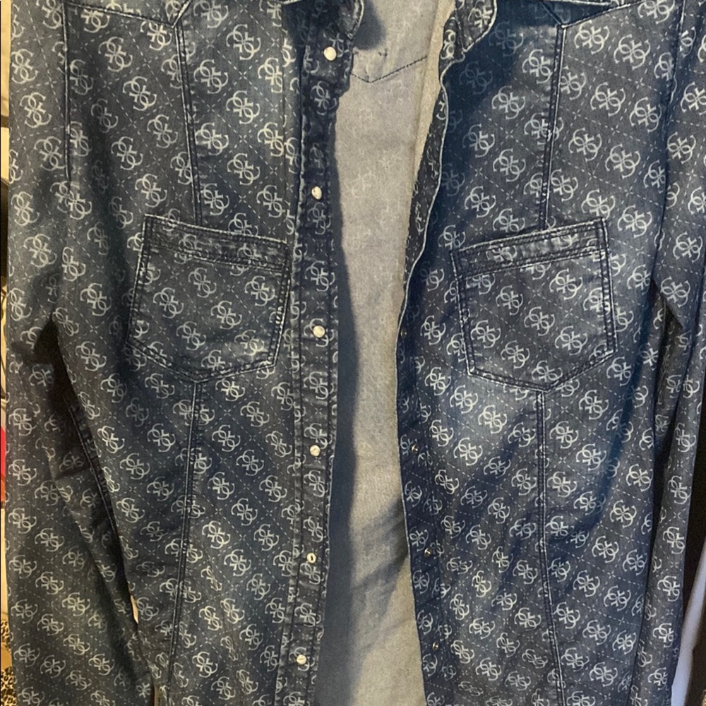 Designer Monogram Denim Shirt